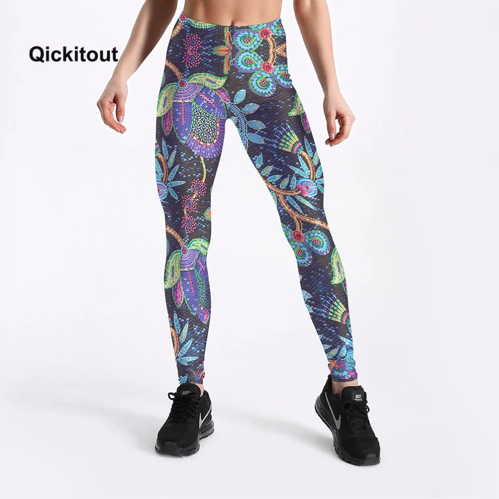 Qickitout estampado Legging moda Impresión Digital pantalones únicos Drop shipping Not Actually Sequin Leggins Deporte Mujer