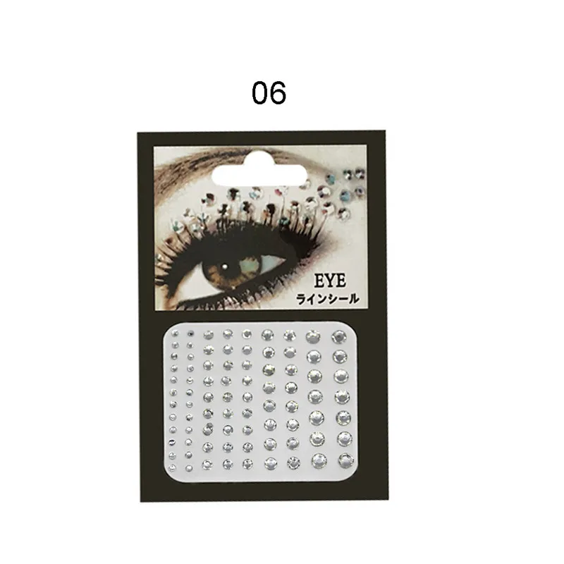 DIY Adhesive Face jewels Gems Temporary Tattoo Eyes Jewels Festival Party Body Gems Rhinestone Flash Tattoos Stickers Body - Цвет: 6