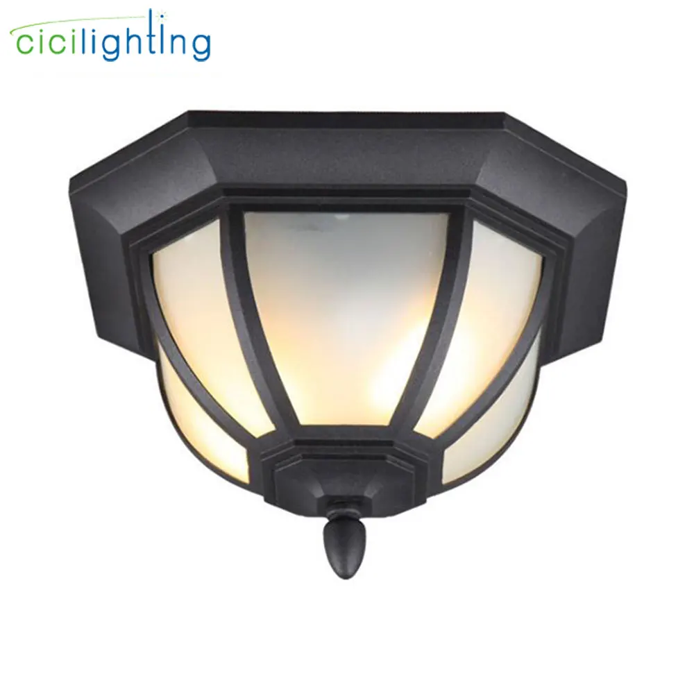 Waterproof Moistureproof D33cm Outdoor Light, Bathroom Balcony Ceiling Lamp, 2pcs E27 Bulbs Landscape Lighting Industrial Home powerful 3w e14 led light bulbs interior lighting droplight ceiling crystal floor wall desk dome candle lamp free shipping 2pcs