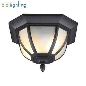 

Waterproof Moistureproof D33cm outdoor Light, Bathroom Balcony Ceiling Lamp, 2pcs E27 bulbs landscape lighting industrial home