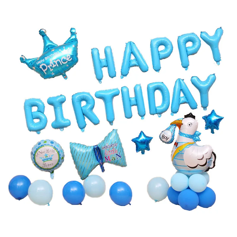 16 дюймов с днем рождения Фольга шары Baby Shower поставки с днем рождения Свадебная вечеринка украшения алфавит воздушные шары 327 - Цвет: Blue 3