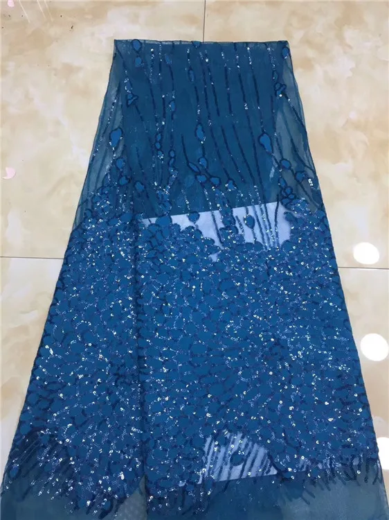 

2018 Latest Desgin Nigerian Lace Fabrics For Wedding 2019 New Nigerian Sequins Lace Fashionable white Lace Fabric(DP-12-18