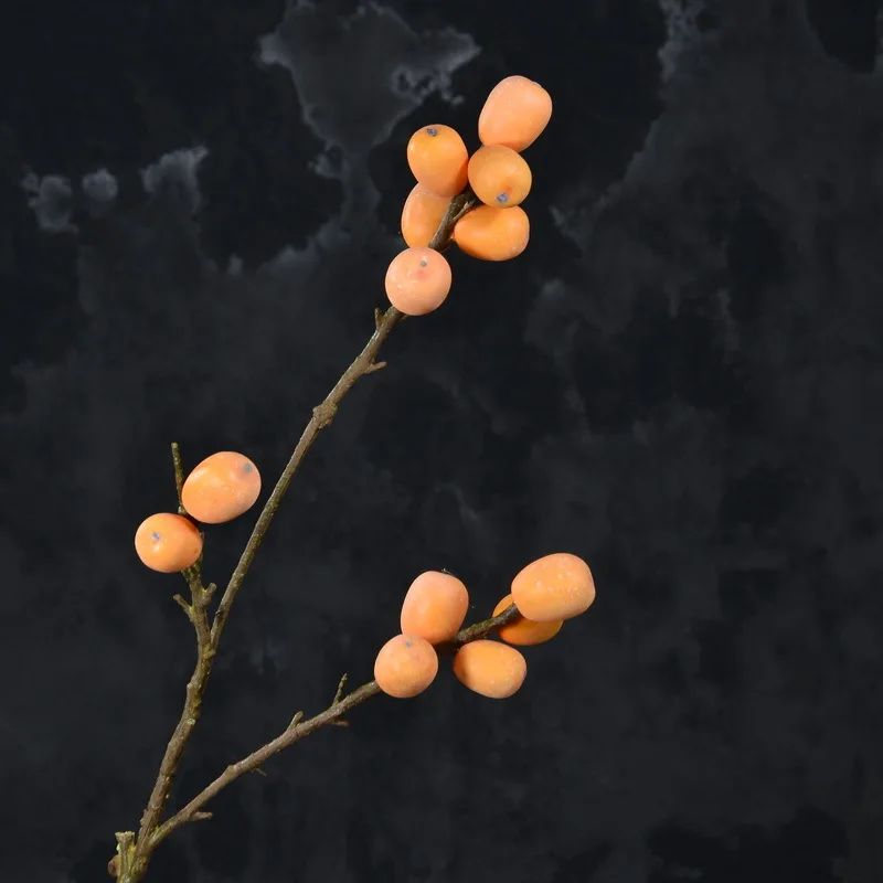 

New Chinese Home Ceramic Vase Decoration Decoration Simulation Hazelnut Branch Yellow Simulation Berry Fruit Cactus Decoracion