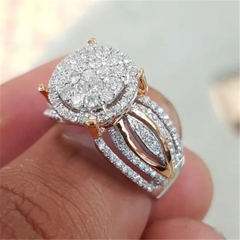 Роскошное женское кольцо, 925 пробы, серебро, AAA cz, модные вечерние кольца для женщин, свадебные Винтажные Ювелирные изделия на палец