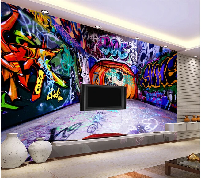 Us 11 1 63 Off Custom 3 D Stereoscopic Wallpaper 3 D Space Graffiti Wall Waterproof Fabric Used For Ktv Hotel Bar Papel De Parede In Wallpapers