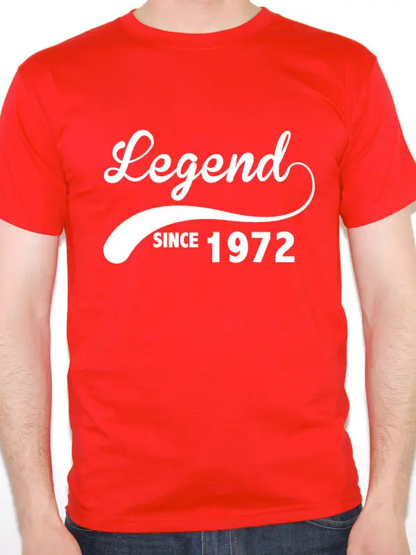 

Offensive T Shirts Fashion 2017 O-Neck Short-Sleeve Mens Legend Since 1972 Birth Year Birthday Gift Novelty Tees
