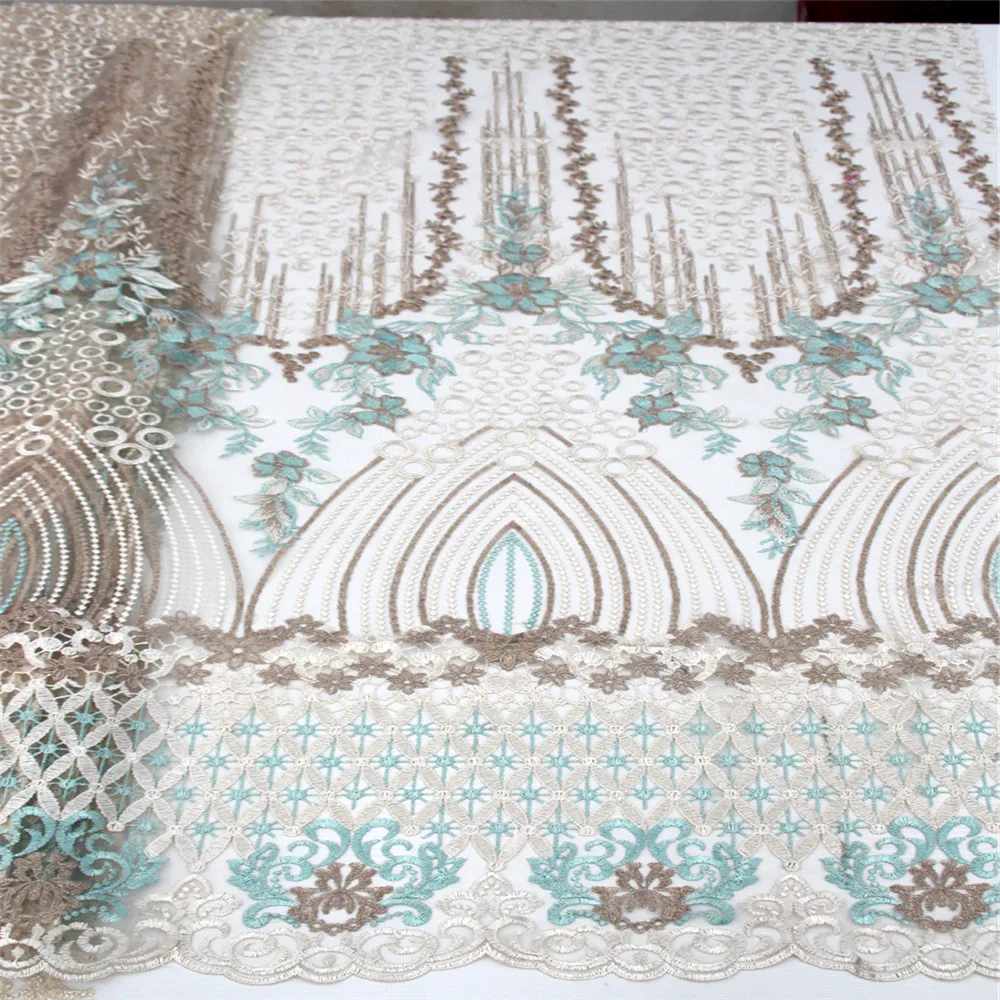 

Hot Sale White French Lace Fabric High Quality Beautiful African Lace Fabrics For Nigerian Wedding Dress GF407-1