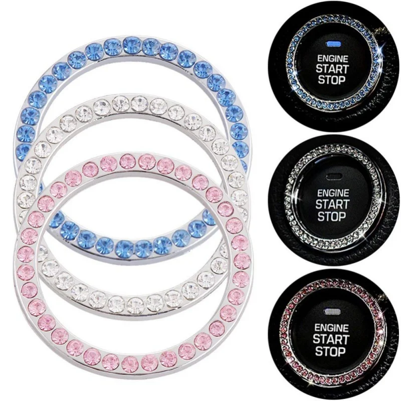 

Car SUV Bling Decorative Accessories Automobiles Start Switch Button Decorative Diamond Rhinestone Ring