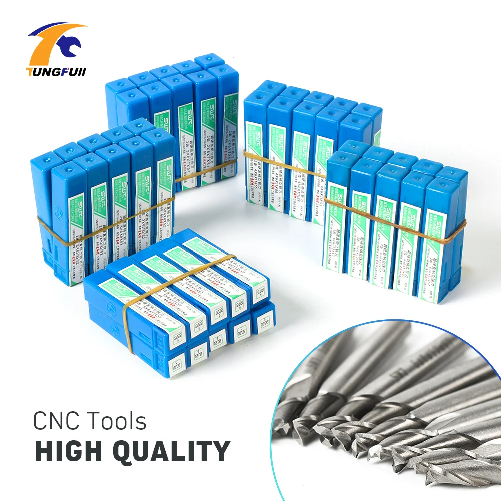 Tungfull 50 шт. 6 мм хвостовик фреза для дерева металла HSS CNC Концевая станки