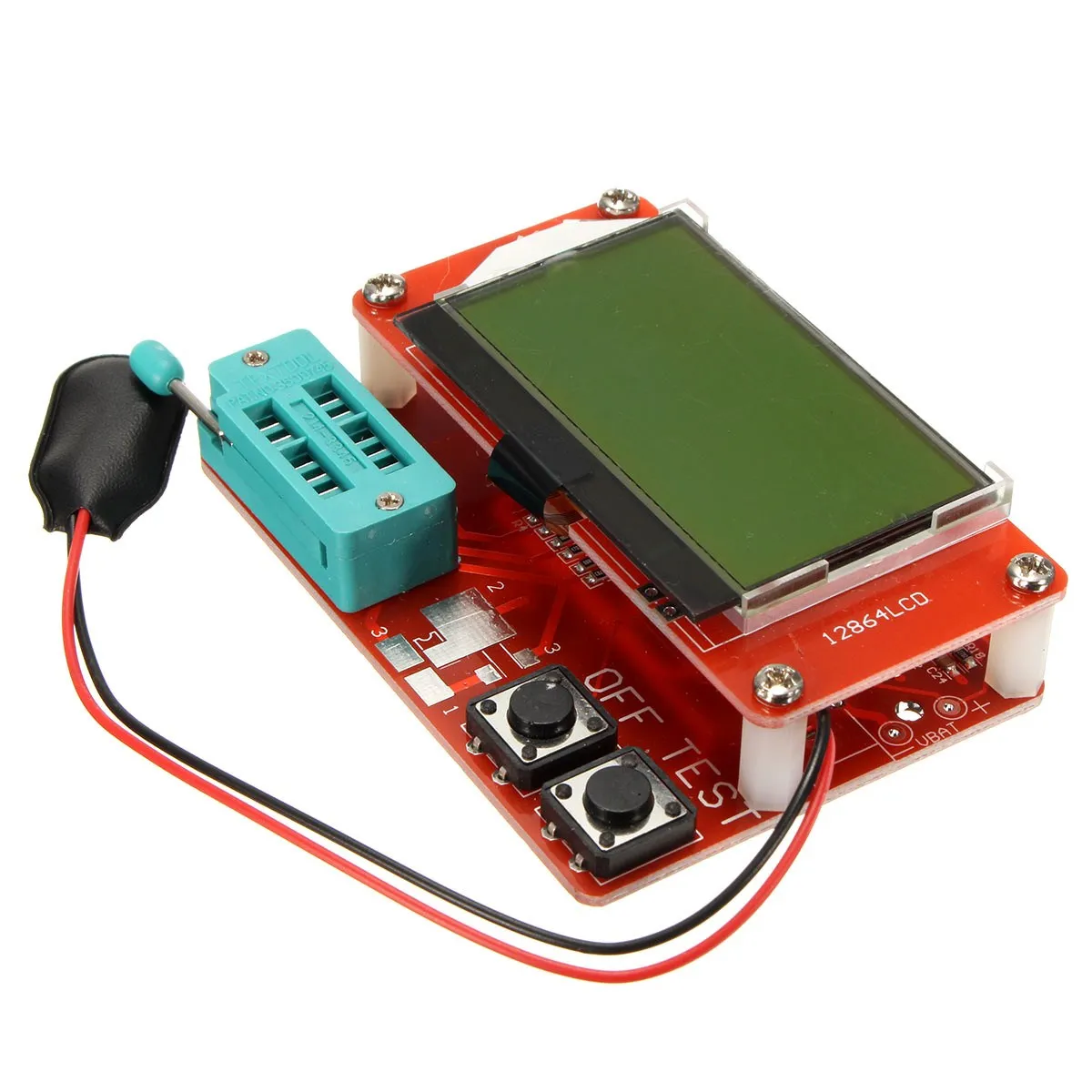 

1PC New Red DC 9V Component Tester Transistor Diode Capacitance ESR Meter Mosfet NPN PNP Inductanc Testers Transistors Diodes