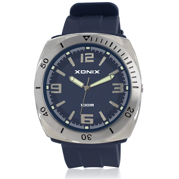 Мужские спортивные часы, водонепроницаемые, 100 м, для бега, плавания, дайвинга, наручные часы, Montre Homme Relojes Hombre - Цвет: Синий