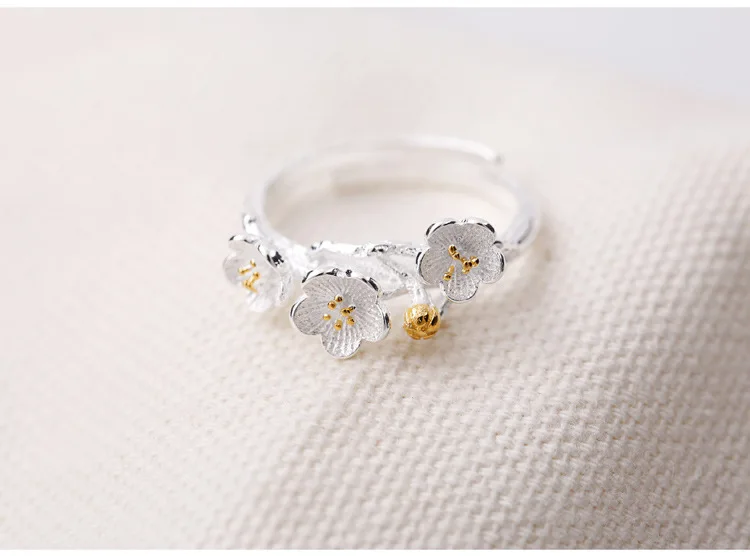 Панковские трендовые 925 пробы серебряные большие кольца в виде цветка для женщин Роскошные ювелирные изделия Регулируемые античные кольца Anillos joyas de plata