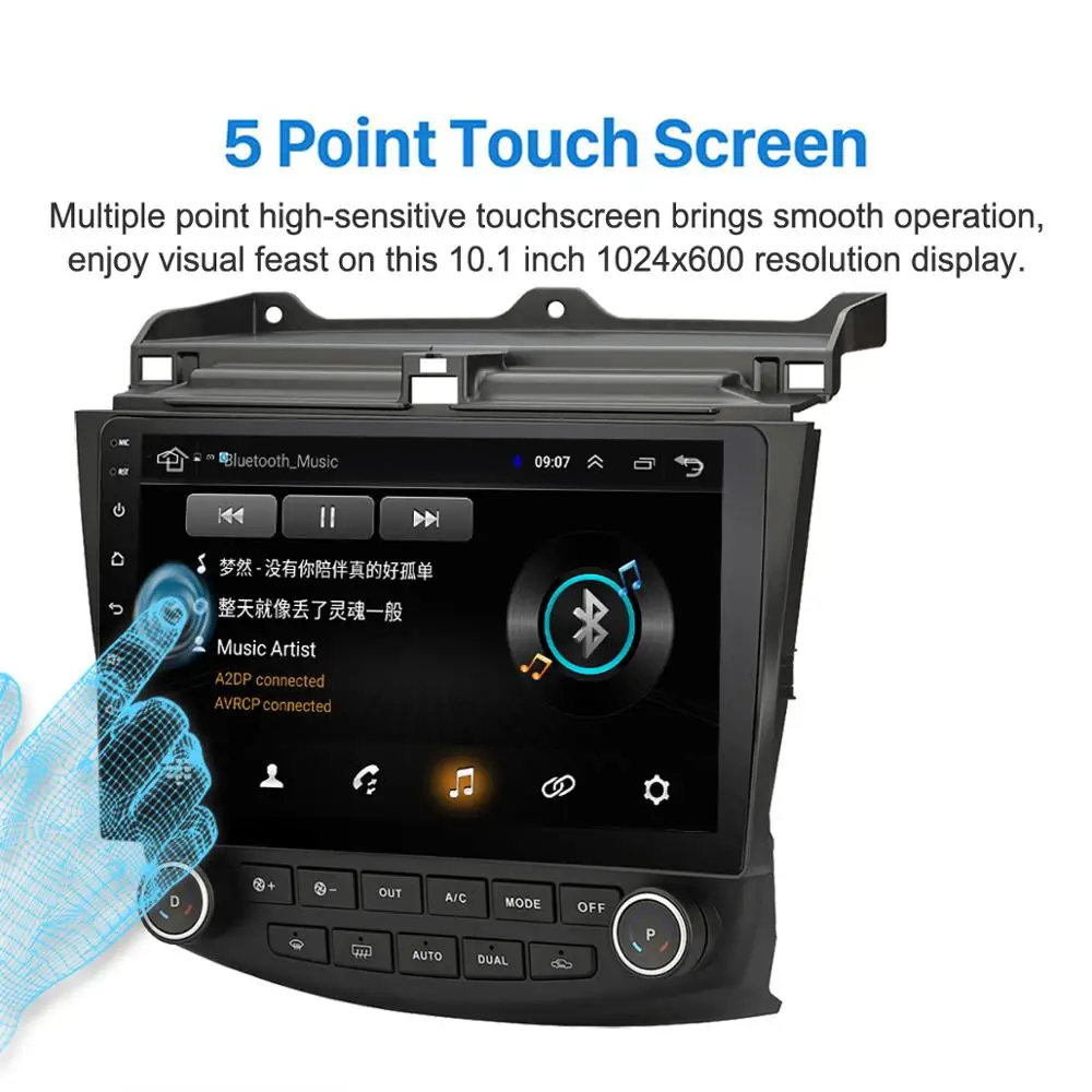 Discount 10.1 inch Android 8.1 Car Radio Stereo For 2003-2007 Honda Accord7 2Din GPS WIFI BT OBD2 Car Multimedia Player 2