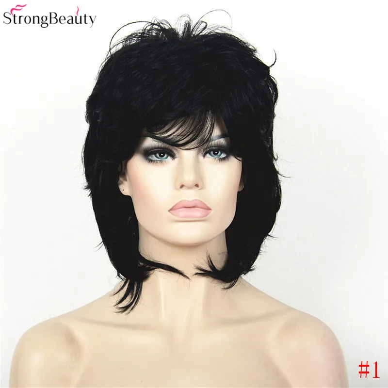 Сильный красота синтетические волосы короткие прямые парики для женщин монолитный парик