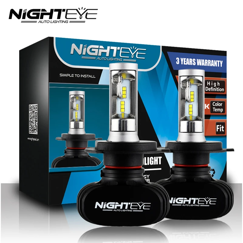 

NIGHTEYE Car LED Headlight H4 9003 HB2 50W 8000LM Hi Lo Auto Headlamp 6500K Fog Head Lamp Automobile Led Light Bulb For Car 2Pcs