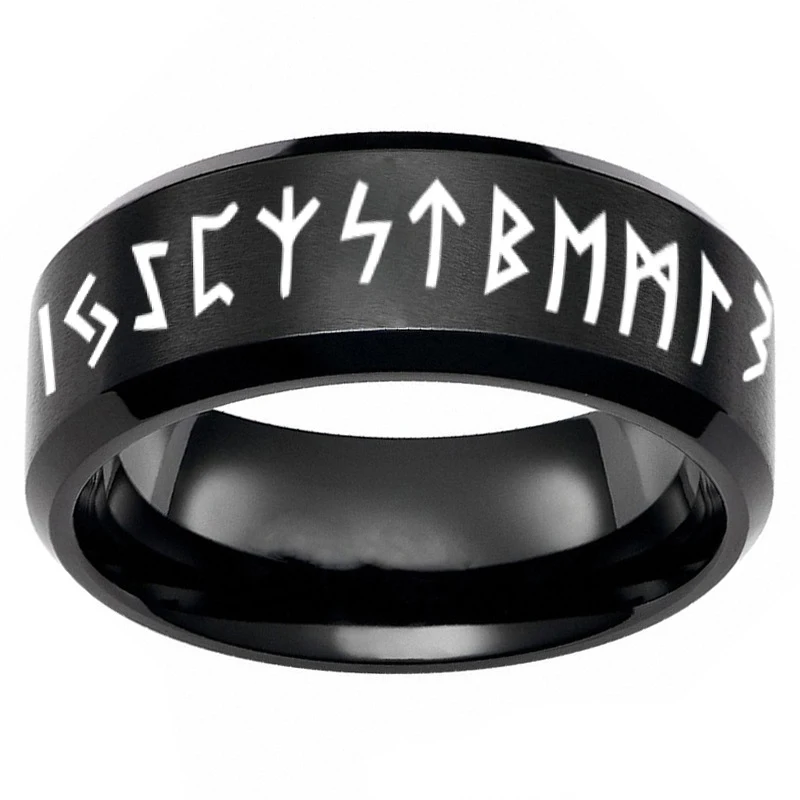 

P1200 Dongmanli 2018 New Arrival Men's Viking Rune Ring Nordic Rune Rings Mythology Viking Jewelry Rings Gifts For Man
