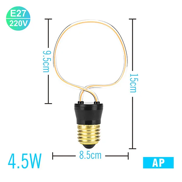 E27 антикварная ретро Светодиодная лампа 1,8 Вт 3W 4 Вт 4,5 Вт 8 Вт винтажная лампа накаливания 220 в теплый белый RGB стеклянная лампа накаливания для украшения - Цвет: JH-AP