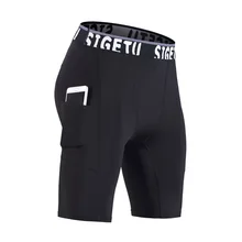 HEFLASHOR Мужская Фитнес эластичная облегающая Сумка для бега брюки быстросохнущие спортивные шорты