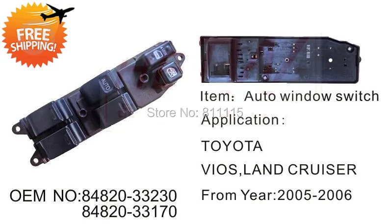 Переключатель Стеклоподъемника автомобиля 84820-33230 для Toyota Vios Land Cruiser 05-06