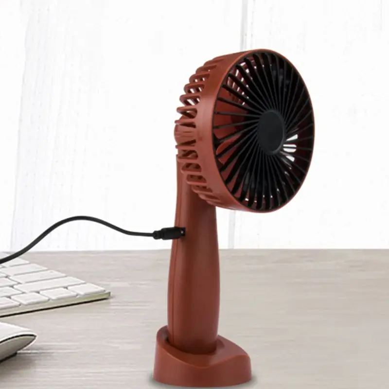 Convenient Mini USB Electric Fan Handheld Charging Electric Fan Mobile Phone Holder Mirror Multifunctional Electric Fan Power Supply Durable Color : Light Blue