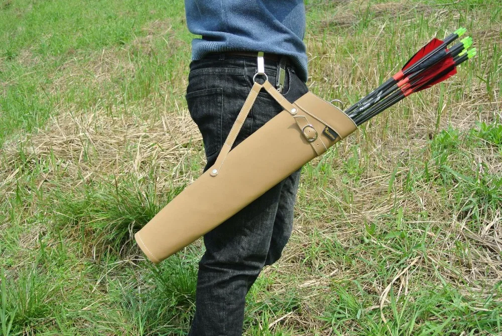 Ombro-para trás Design Setas para Tiro com Arco de Caça Couro Puro Seta Quiver Pode Conter 30 Pçs 52x13cm 6 Couro puro seta quiver ombro-para trás design