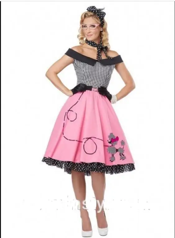Plus Size 6XL s 1950 s 50 s Grease Sweetheart Poodle vestido s 1950 s Grease Fancy vestido