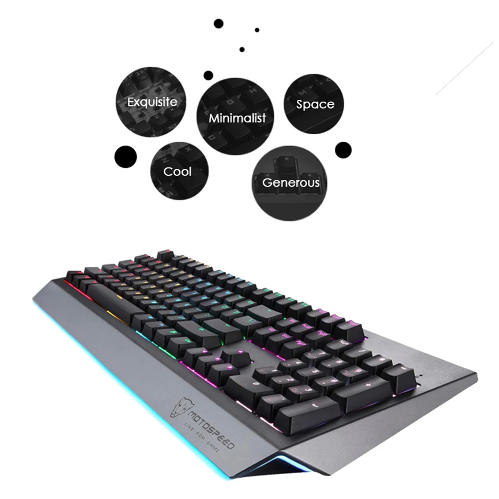 MOTOSPEED CK99 игровая клавиатура для геймера USB Проводная Механическая клавиатура с RGB подсветкой 104 клавиш