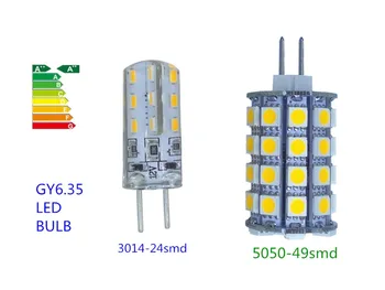 

10PCS AC12v LED GY6.35 DC12V 3014 24smd/5050 49smd gy6.35 led crystal bulb AC12v led GY6.35 spotlight light source chandelier
