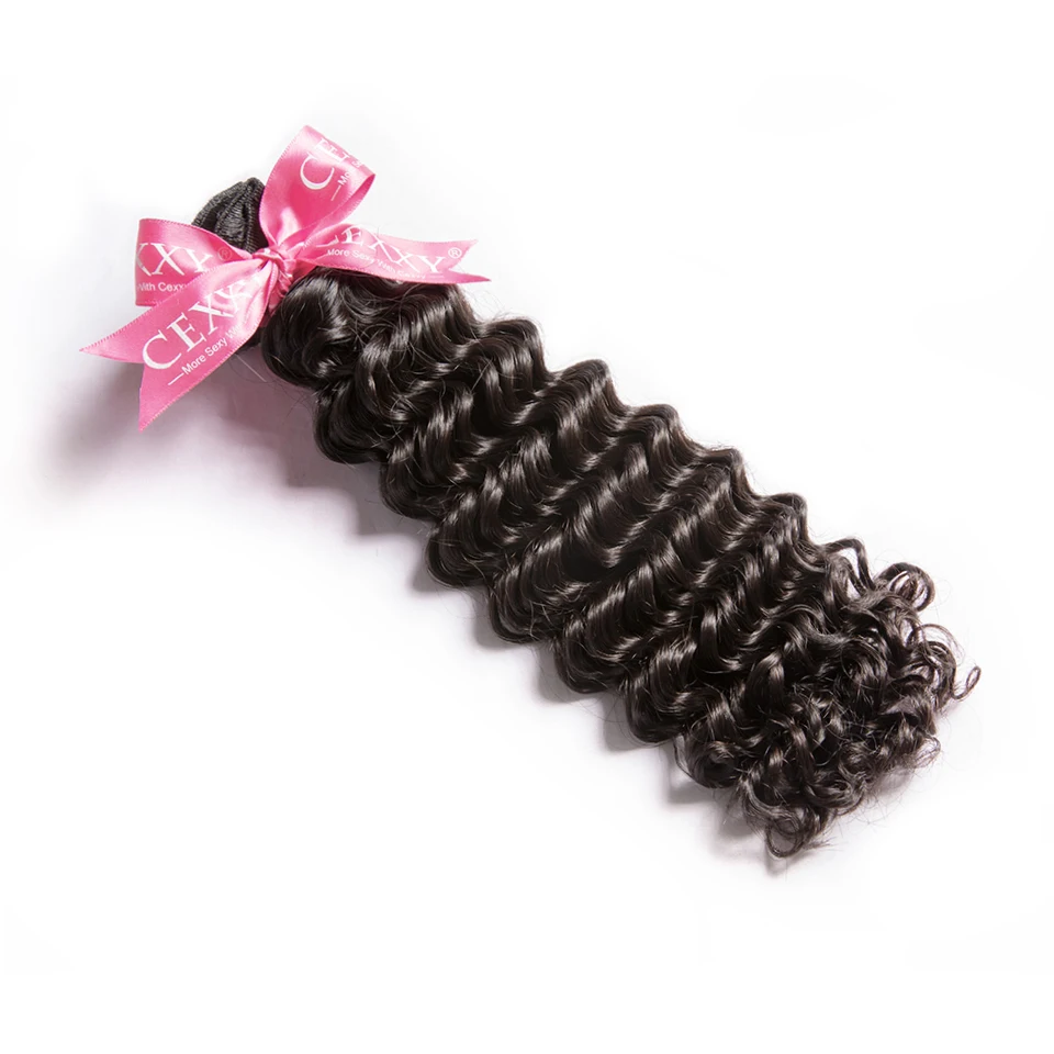Discount CEXXY Brazilian Virgin Hair Deep Wave 4 Bundles/Lot Human Hair Bundles Natural Color Free Shipping 1