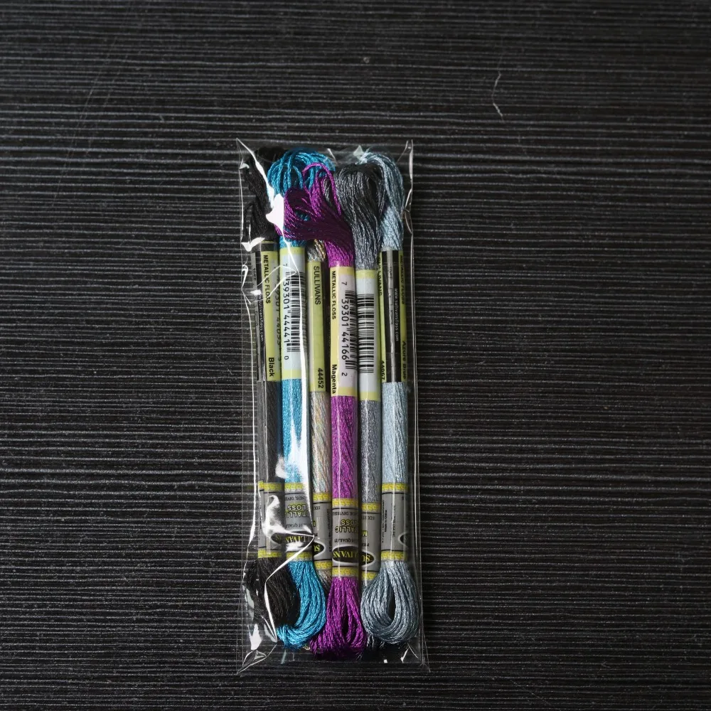 Нить светильник вышивки металлик 8 метров каждого из 6 мотков|metallic embroidery floss|stitch
