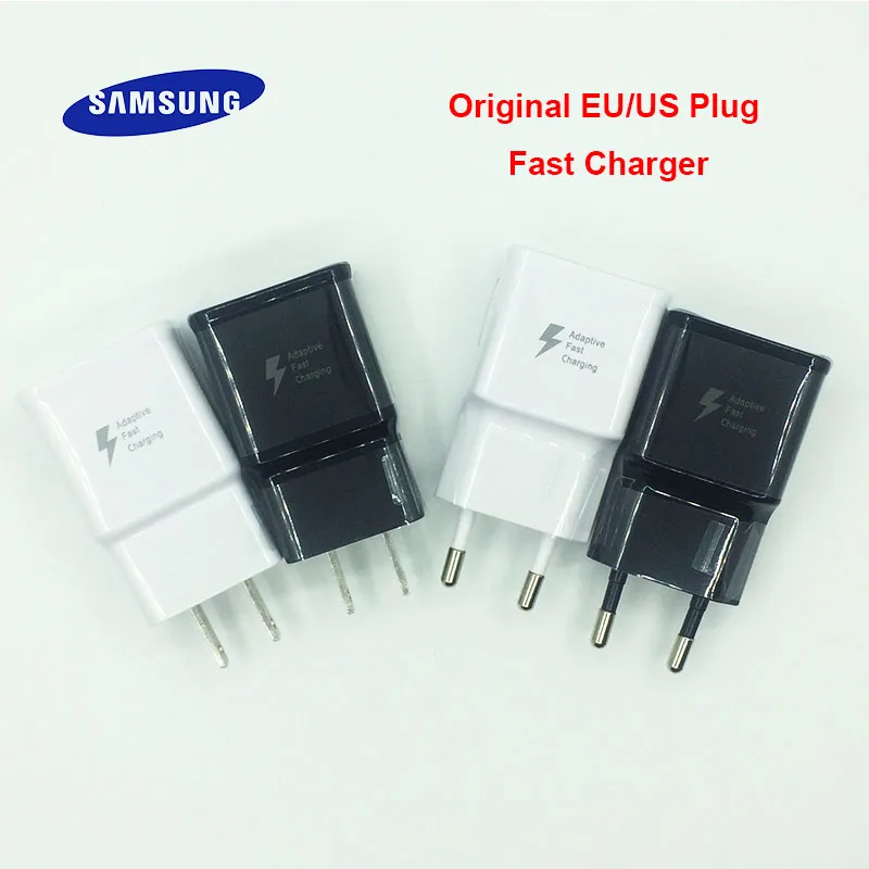 

Original Samsung Fast Charger EU US Plug Quick Travel Adapter for Galaxy S6 S7 edge S10 S8 S9 plus J5 J7 J3 note 9 8 5 A3 A5 A7