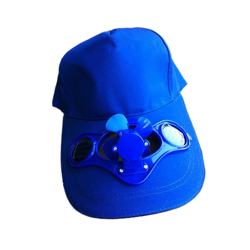 Summer Solar Sun Power Cap Solid Color Hat With Cool Fan For Outdoor Sport Bicycling Fishing Climbing KH889