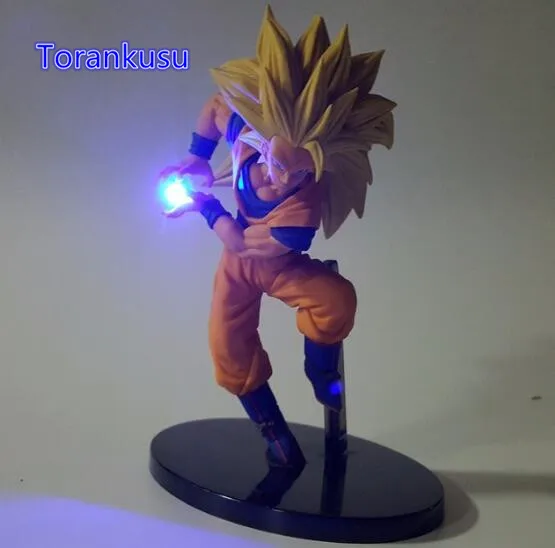 Dragon Ball Z Son Goku Action Figure Goku Kamehameha DIY LED Light Set Dragon Ball Super Saiyan Gokou Model Toys