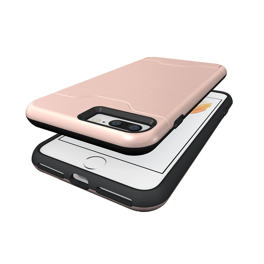 Hard card Case For iphone 7Plus 8 X  Brushed Armor Silicone Rubber Hard Phone Case For Samsung Galaxy S8plus S9 Cover Back Capa (2)