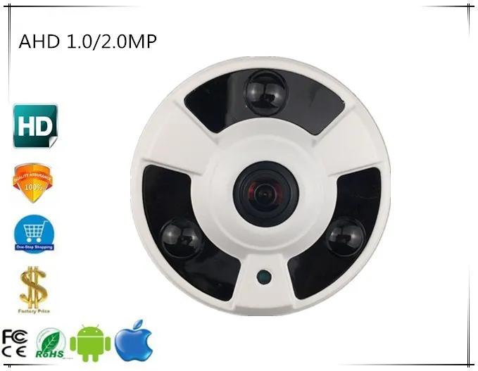 Панорама FishEye 1,0/2.0MP 720/1080 AHD металлическая купольная камера 3 массив светодиоды инфракрасные ночного видения IRC XM320S+ Sony323 BNC DC 12 V