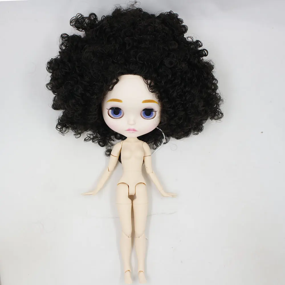 ICY Nude Blyth кукла для серии No. BL9103 черные афро волосы резные губы матовое лицо шарнир тело 1/6bjd