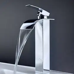 Ksol Новый стиль Новый Одной ручкой Водопад Ванная комната раковина Центровой туалет кран Высокий Chrome