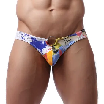 

Fashion Cotton Men G Strings Mens Floral Print Bikini Thongs Sexy Gay Underwear Colorful Hipster Cueca Sexy Hot Men Funny Thong