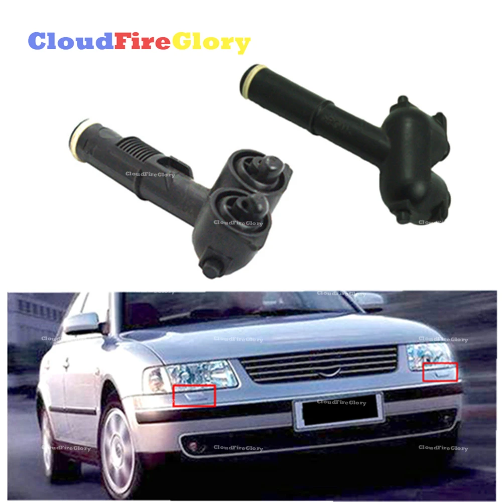 

CloudFireGlory For Volkswagen Passat B5 1997-1999 Pair Front Headlight Washer Carrier Sprayer Nozzle Jet L R 3B0955103 3B0955104
