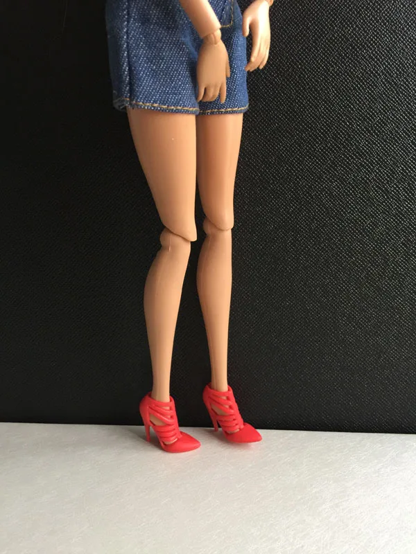 Кукольные туфли; красные туфли на высоком каблуке для кукол Барби 1:6; BBI612
