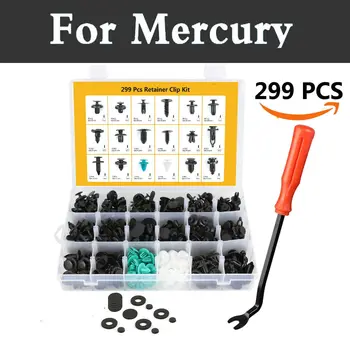

299pcs Car Push Retainer Rivet Fasteners Kit 18 Sizes Push Pin Rivets For Mercury Mountaineer Sable Metrocab Clip Trim Kit
