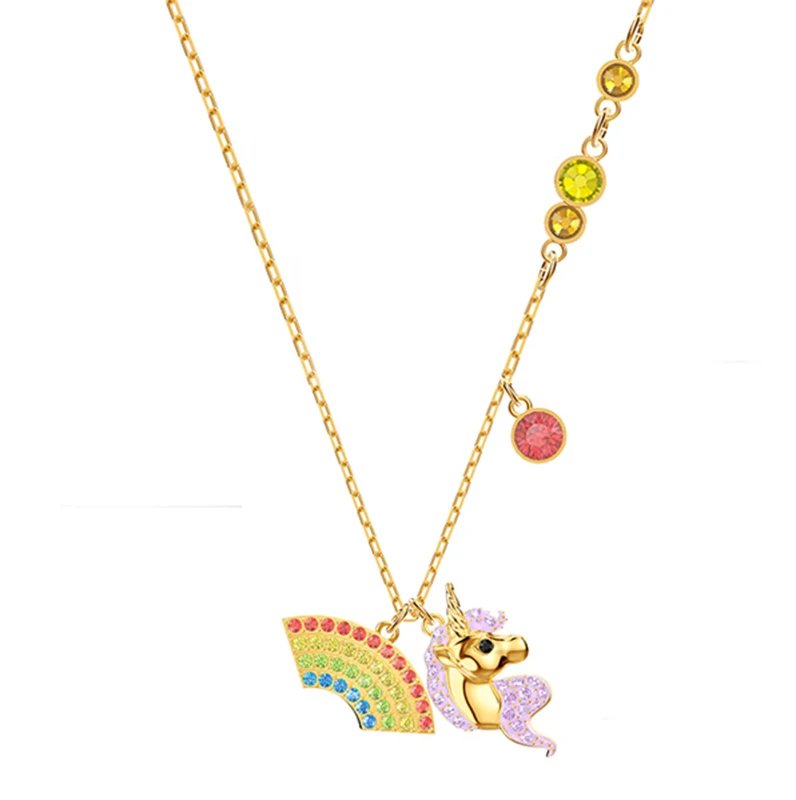 

Unicorn rainbow fantasy girl necklace and bracelet for women and girls