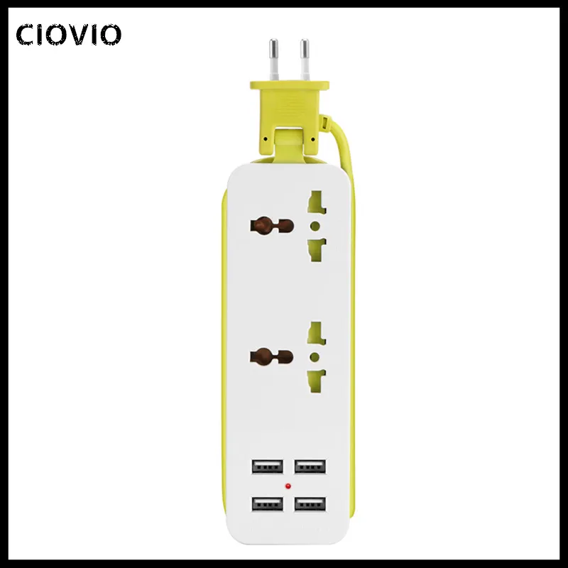 EU Plug USB Power Strip Electrical Socket Surge Protector Extension Sockets USB SmartMobile Phone