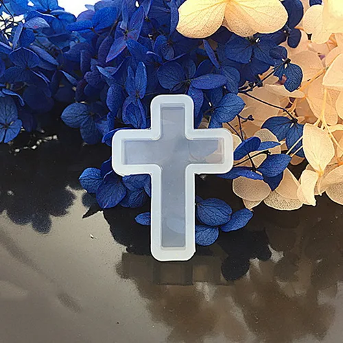 1 шт. крест кулон Жидкая силиконовая форма DIY Создание украшений из каучука инструменты - Цвет: Cross pendant 04
