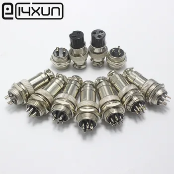 

EClyxun 1Set GX16 XLR 16mm 2 3 4 5 6 7 8 9 10 Pin Female Plug Male Chassis Mount Socket Aviation Plug Connector High Quality