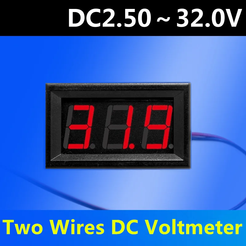 DIY DC2.5 30V DC 0 100 в 2/3 провода красная светодиодная панель Измеритель Напряжения