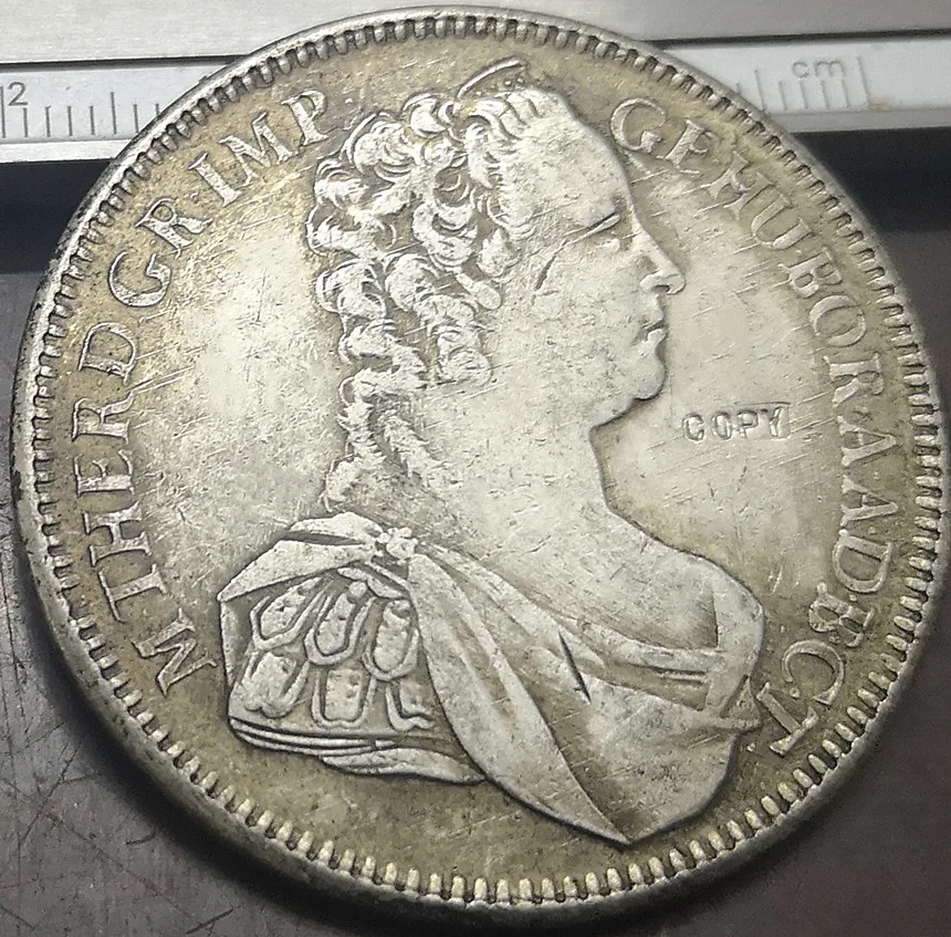 1761 Венгерская 1 Taller-Мария Терезия Посеребренная копия монеты