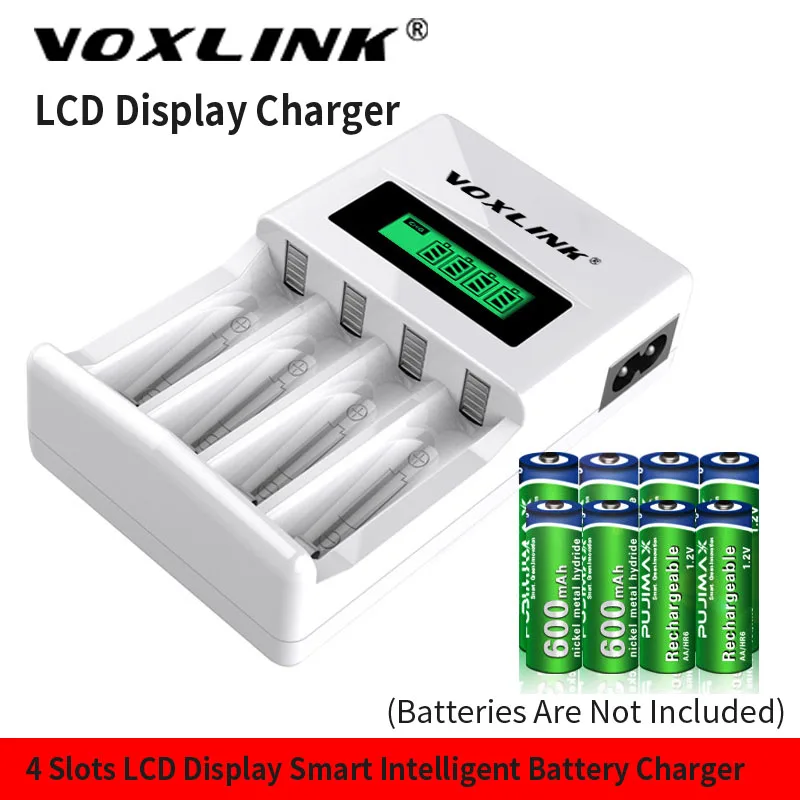 

VOXLINK LCD-004 LCD Display With 4 Slots Smart Intelligent Battery Charger For AA/AAA NiCd NiMh Rechargeable Batteries