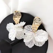 Coreano blanco Shell flor pétalo gota pendientes para mujeres 2019 nueva Declaración pendientes joyería de moda(China)