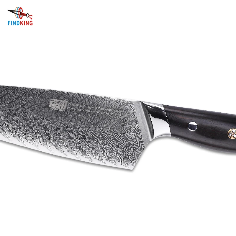 Billige FINDKING AUS 10 damaskus stahl köche messer Ebenholz Griff pfeil muster Professionelle 8 zoll Gyuto Messer beste Küche Kochmesser